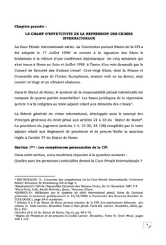 La Cour PEnale Internationale