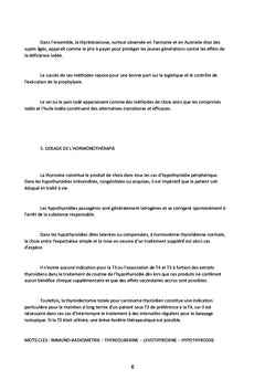 Obésité à Iode/Hypothyroïdie Primaire/Moyens Thérapeutiques