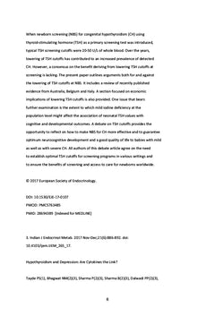 SEmEiologie neuro-psychiatrique hypothyroIdienne