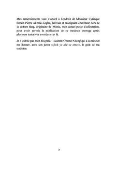 Les textes pédagogiques Fang