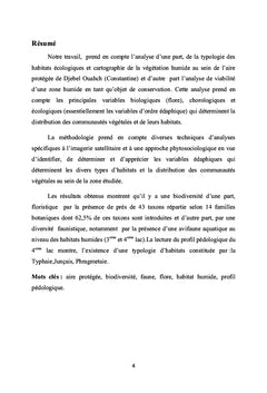 BiodiversitE et typologie des habitats Ecologiques d'une aire protEgEe