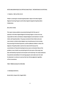 Circonstances / Lit du malade & DEcouverte de l'hypothyroïdie primaire