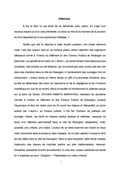 Esquisse du devis d'un bâtiment administratif dans la ville de Kisangani