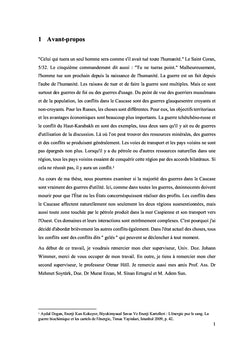 Conflits dans le Caucase et initiatives de paix