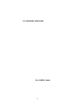 Le génocide singulier