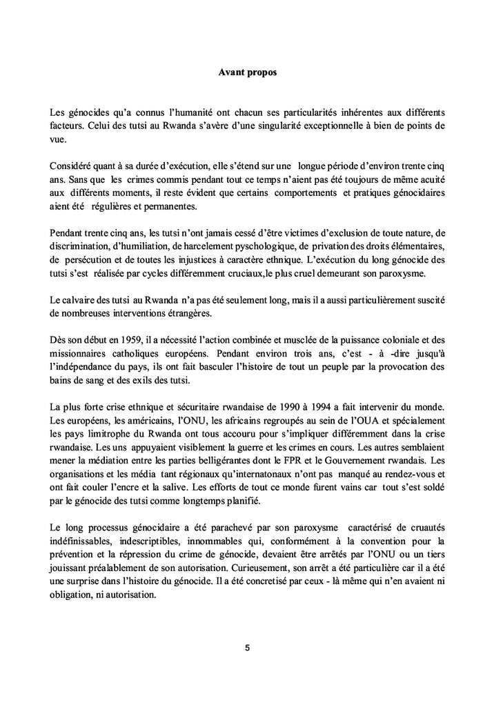 Le génocide singulier