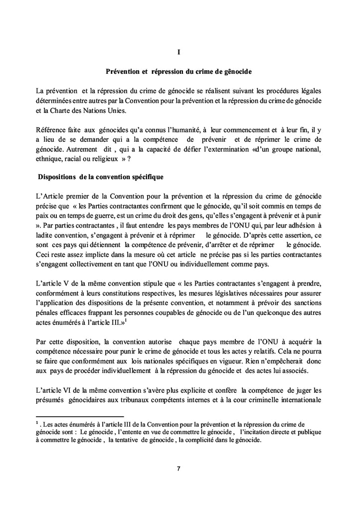 Le génocide singulier