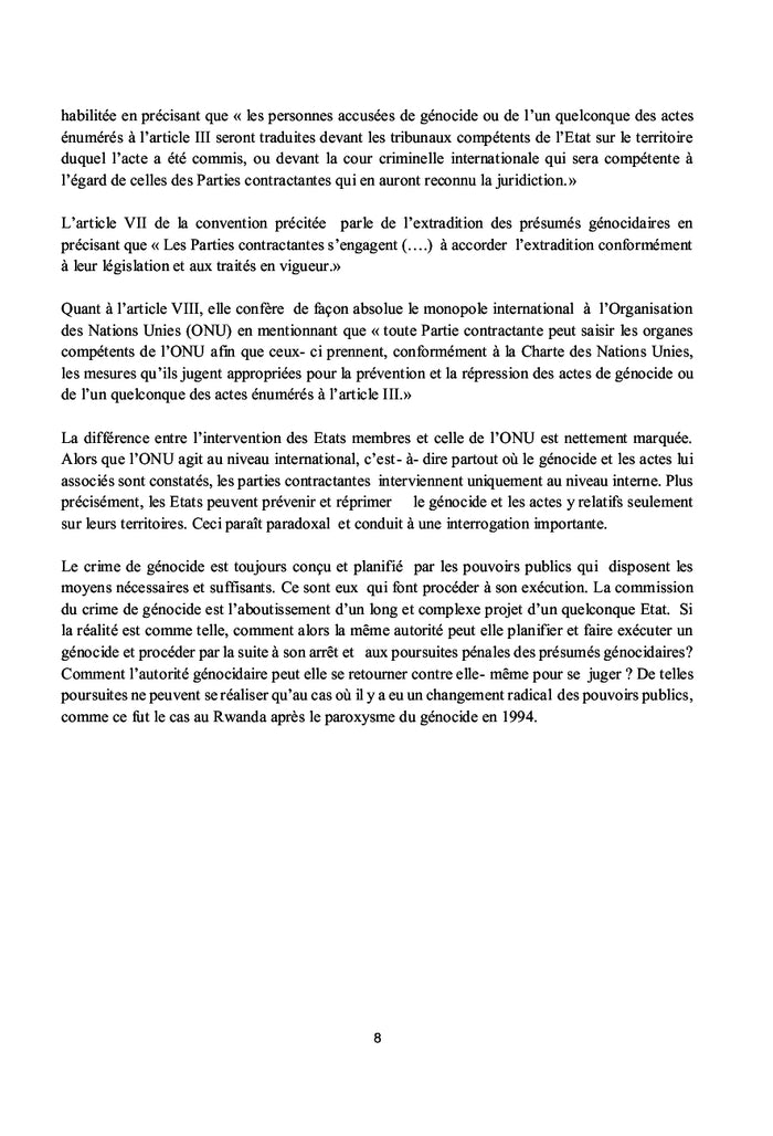 Le génocide singulier