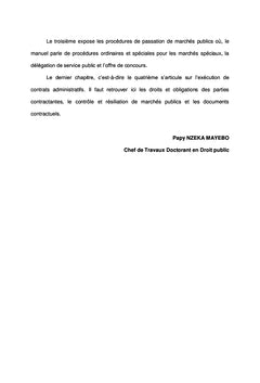 Manuel du droit congolais : Les marchés publics en République Démocratique du Congo