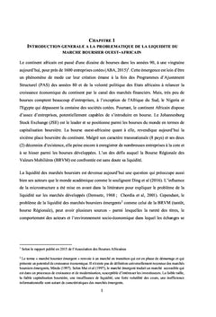 Liquidité de la Bourse Régionale des Valeurs Mobilières