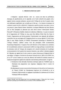 Politiques éducatives et enjeu de l'intégration en zone CEMAC: