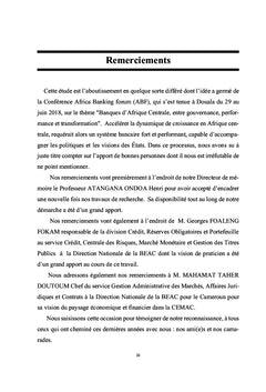 Dynamique financière bancaire pour la croissance dans la CEMAC