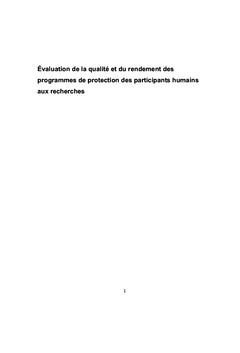 Évaluation de la qualité et du rendement des programmes de protection
