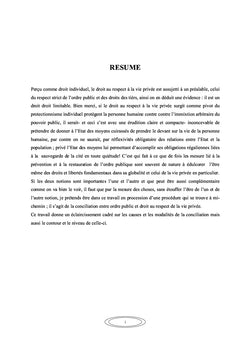 Droit au respect de la vie privée et ordre public