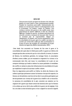 Genre et consolidation de la paix en Afrique de l'Ouest :