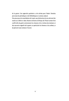 Genre et consolidation de la paix en Afrique de l'Ouest :