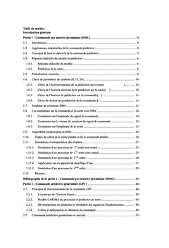 Theorie et application de la commande predictive des systemes dynamiques