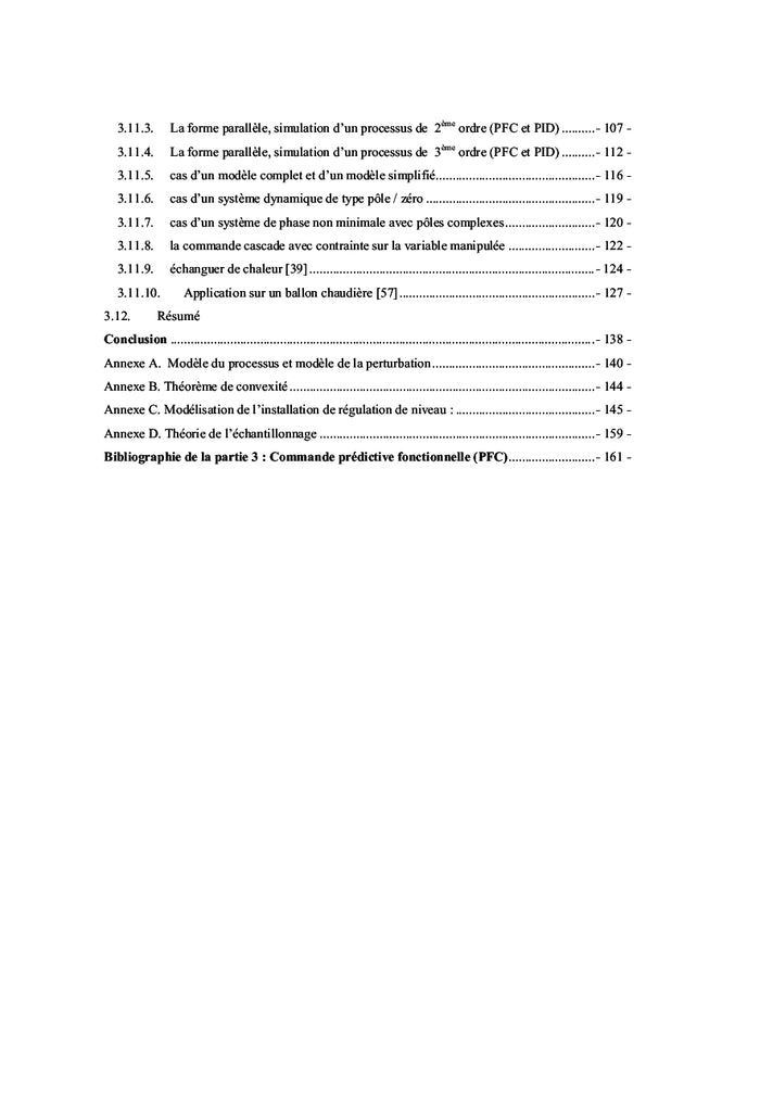 Theorie et application de la commande predictive des systemes dynamiques