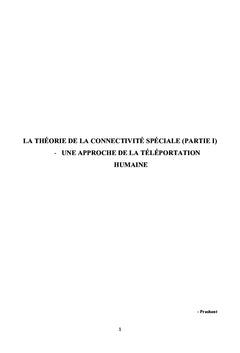 La théorie de la connectivité spéciale
