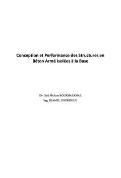 Performance des Structures en Béton armé isolées à la base