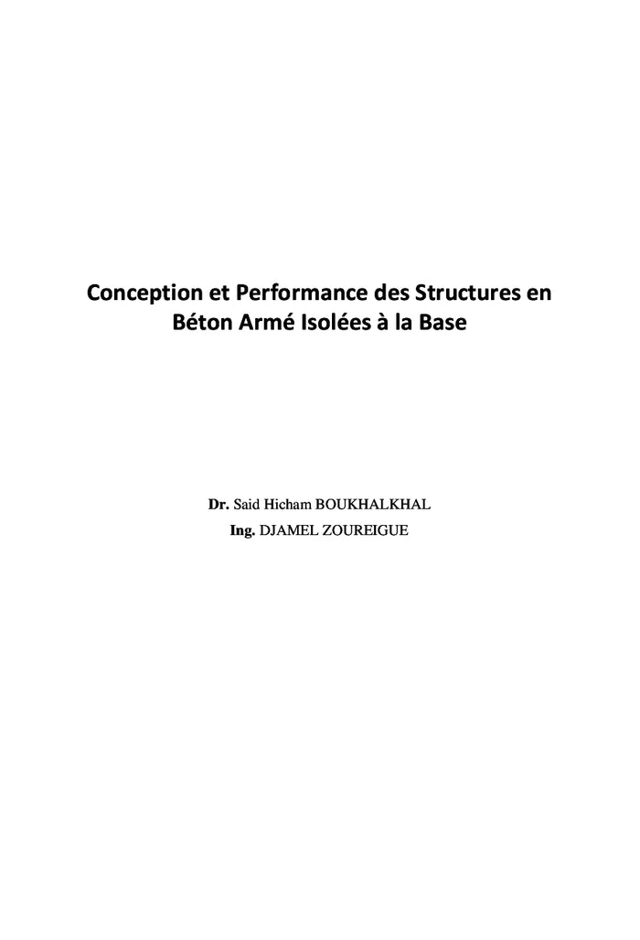 Performance des Structures en Béton armé isolées à la base