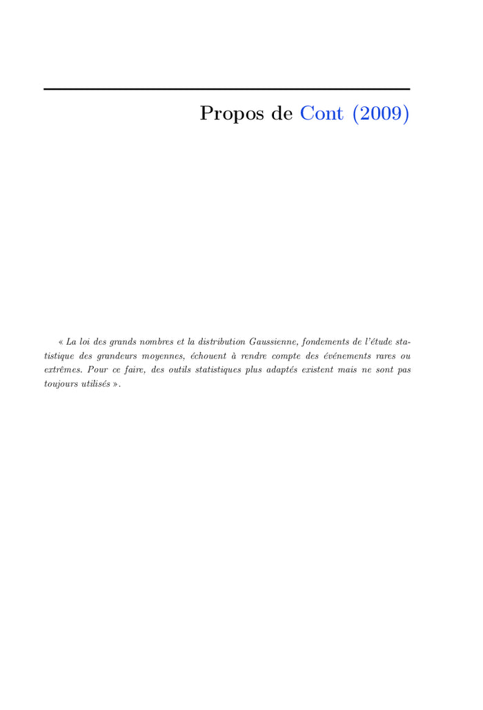 Statistique des valeurs Extrêmes: