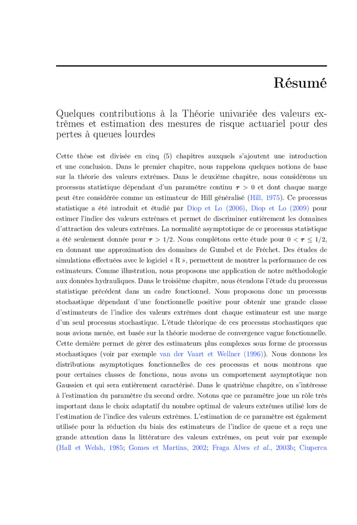 Statistique des valeurs Extrêmes: