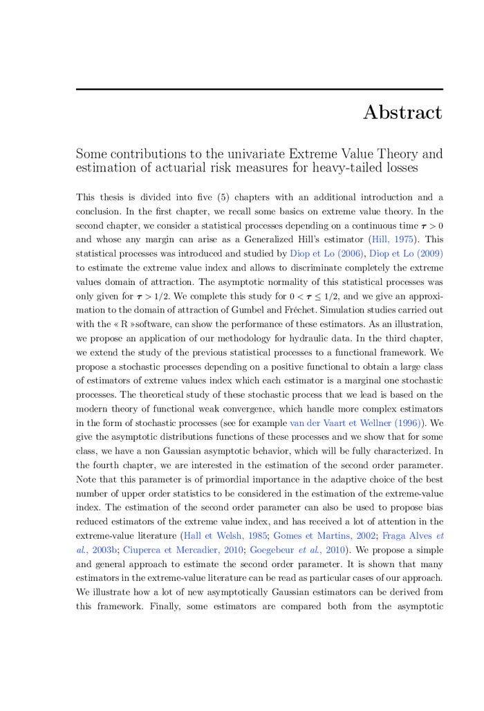 Statistique des valeurs Extrêmes: