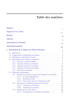 Statistique des valeurs Extrêmes: