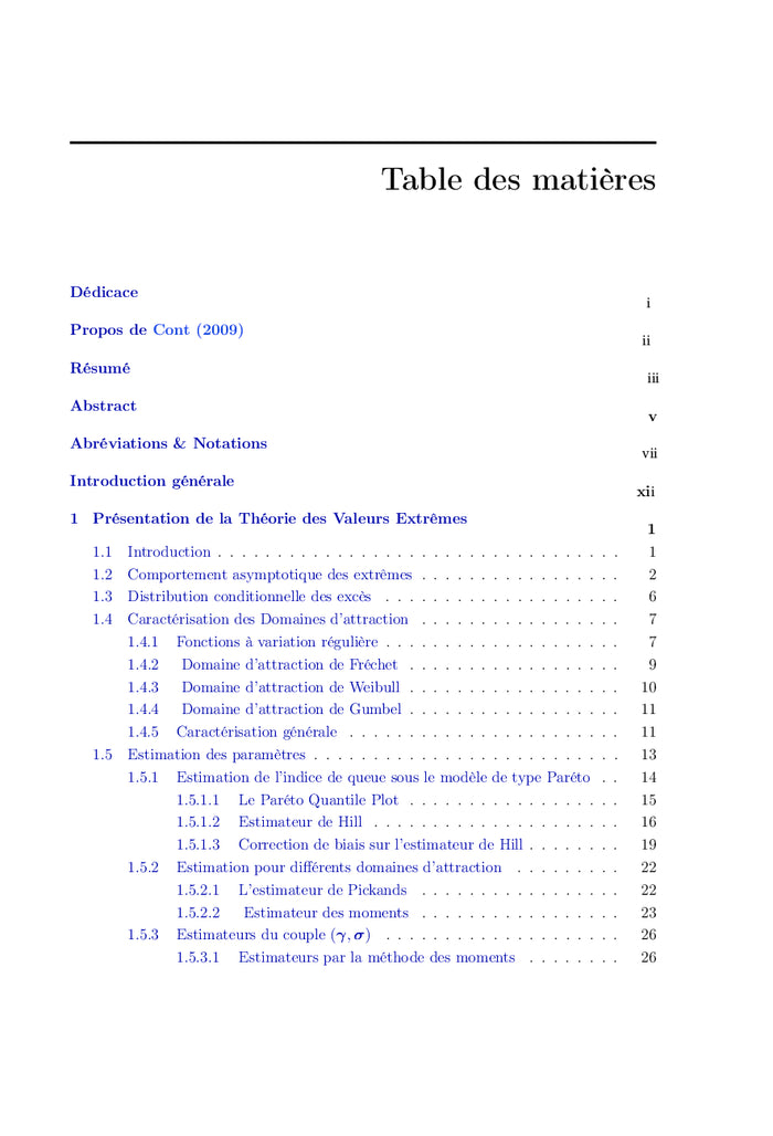 Statistique des valeurs Extrêmes: