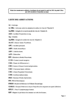 Etude des connaissances, attitudes et pratiques du personnel de santé