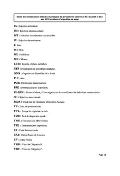Etude des connaissances, attitudes et pratiques du personnel de santé