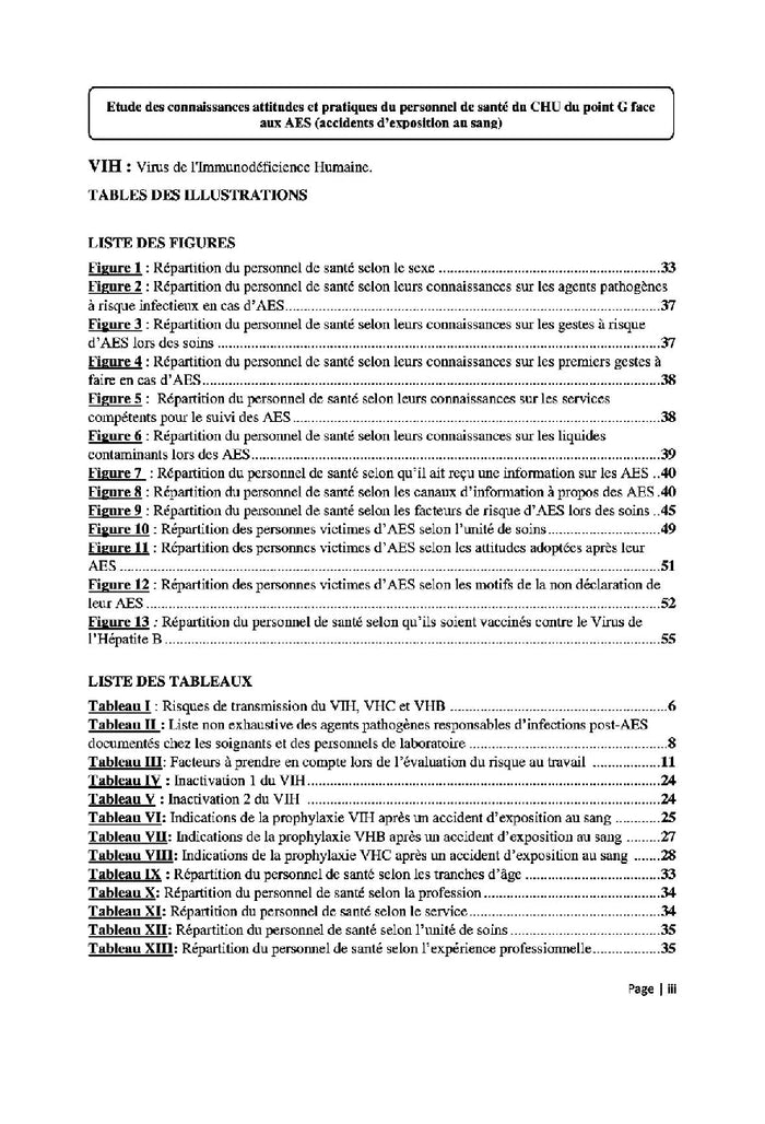 Etude des connaissances, attitudes et pratiques du personnel de santé