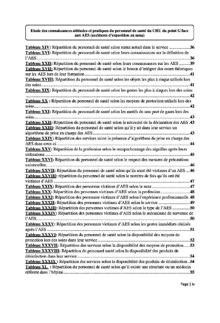 Etude des connaissances, attitudes et pratiques du personnel de santé