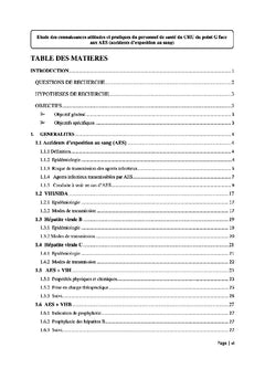 Etude des connaissances, attitudes et pratiques du personnel de santé