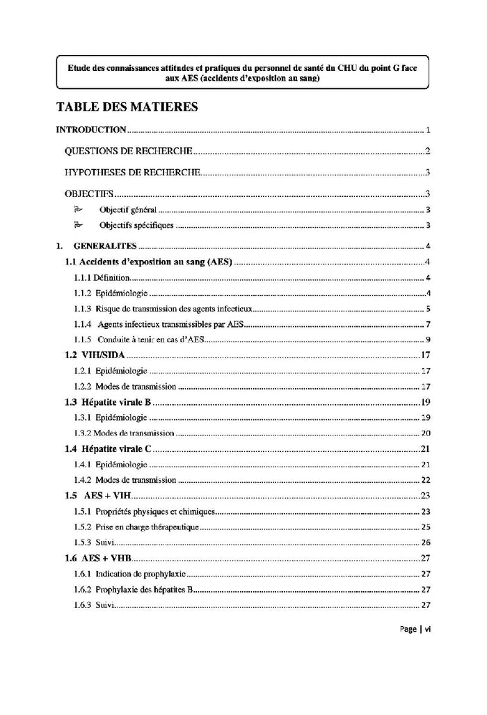 Etude des connaissances, attitudes et pratiques du personnel de santé