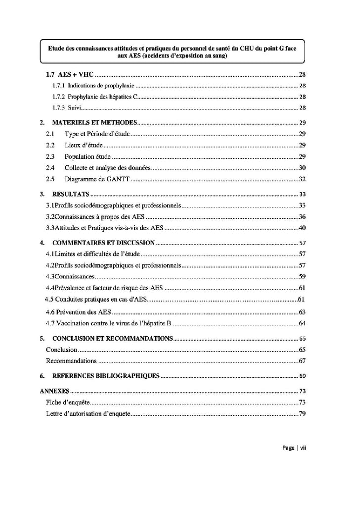 Etude des connaissances, attitudes et pratiques du personnel de santé