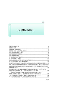La Prolifération et la persistance des dépôts d'ordures ménagères