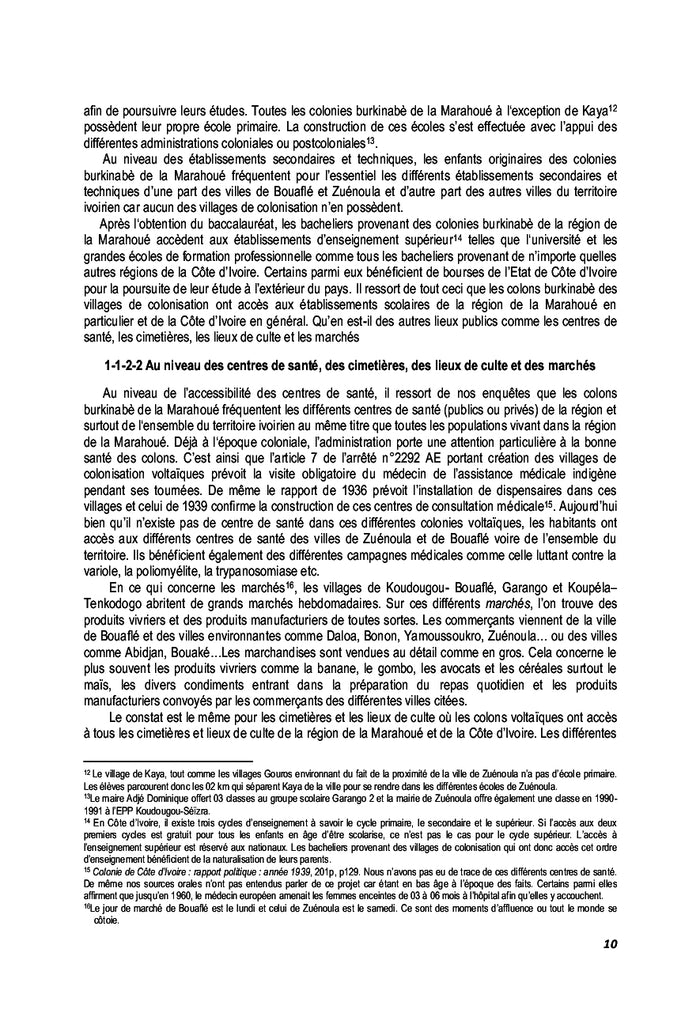 Les colons d'origine burkinabè