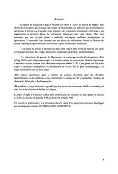 Contribution à l'étude géologique des prospects miniers à cuivre