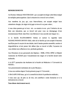 Contribution à L'etude De LaMorbi-Mortalité Des Adolescents