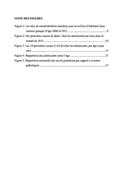 Contribution à L'etude De LaMorbi-Mortalité Des Adolescents