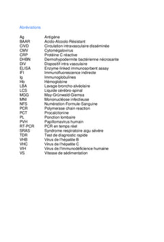 Examens complémentaires biologiques au cours des maladies infectieuses