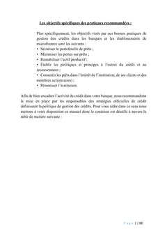 Manuel définissant les meilleurs pratiques bancaires