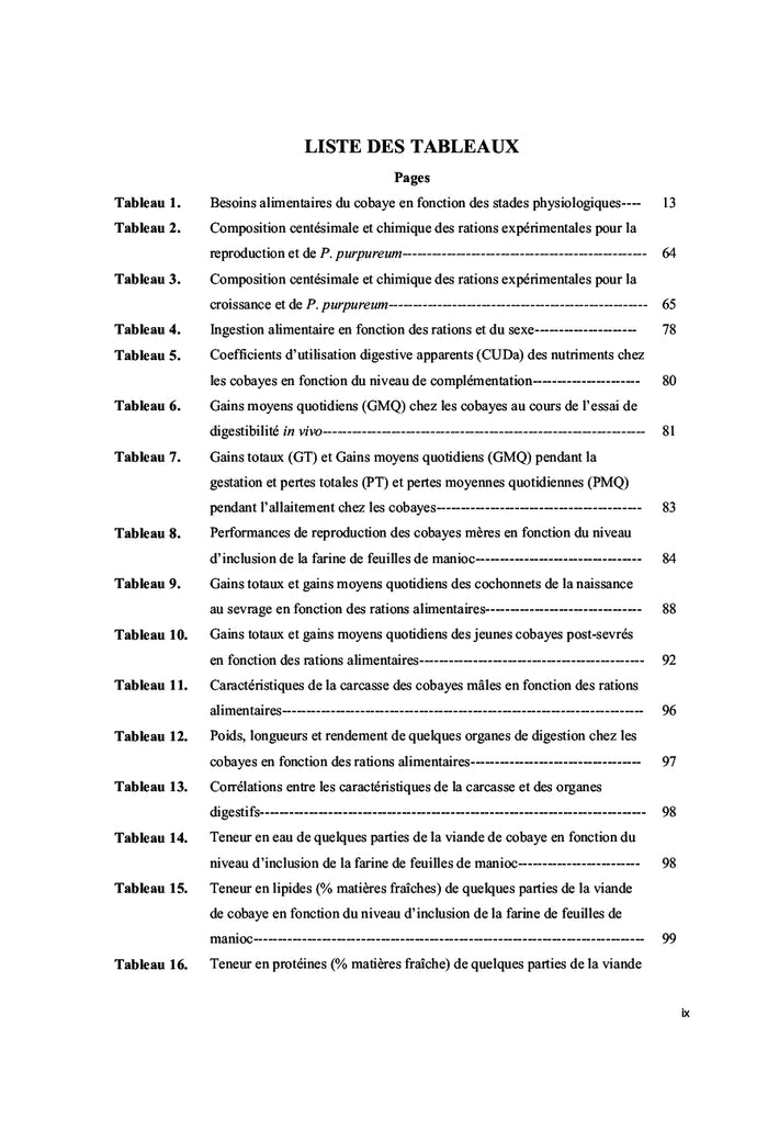 Le cobaye ( Cavia porcellus L.) : Elevage et alimentation