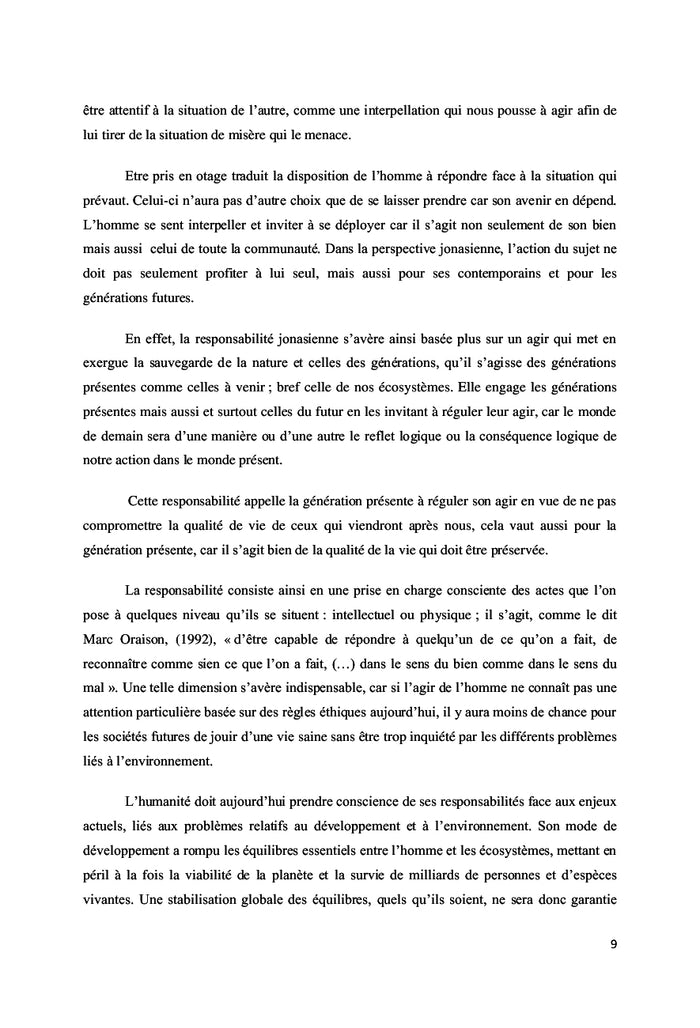 Le Principe Responsabilité de Hans Jonas