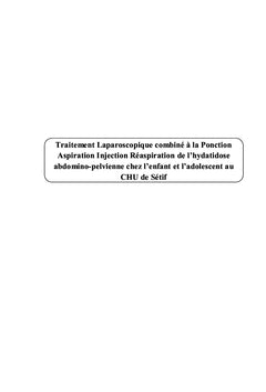 L'hydatidose abdomino-pelvienne chez l'enfant et l'adolescent