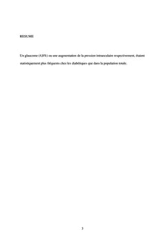 SEMEIOLOGIE/GLAUCOME ET DIABETE SUCRE EN AFRIQUE NOIRE SUBSAHARIENNE.
