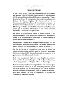 Les standards dans la régulation de l'audiovisuel en République Démocratique du Congo
