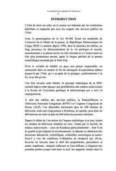 Les standards dans la régulation de l'audiovisuel en République Démocratique du Congo